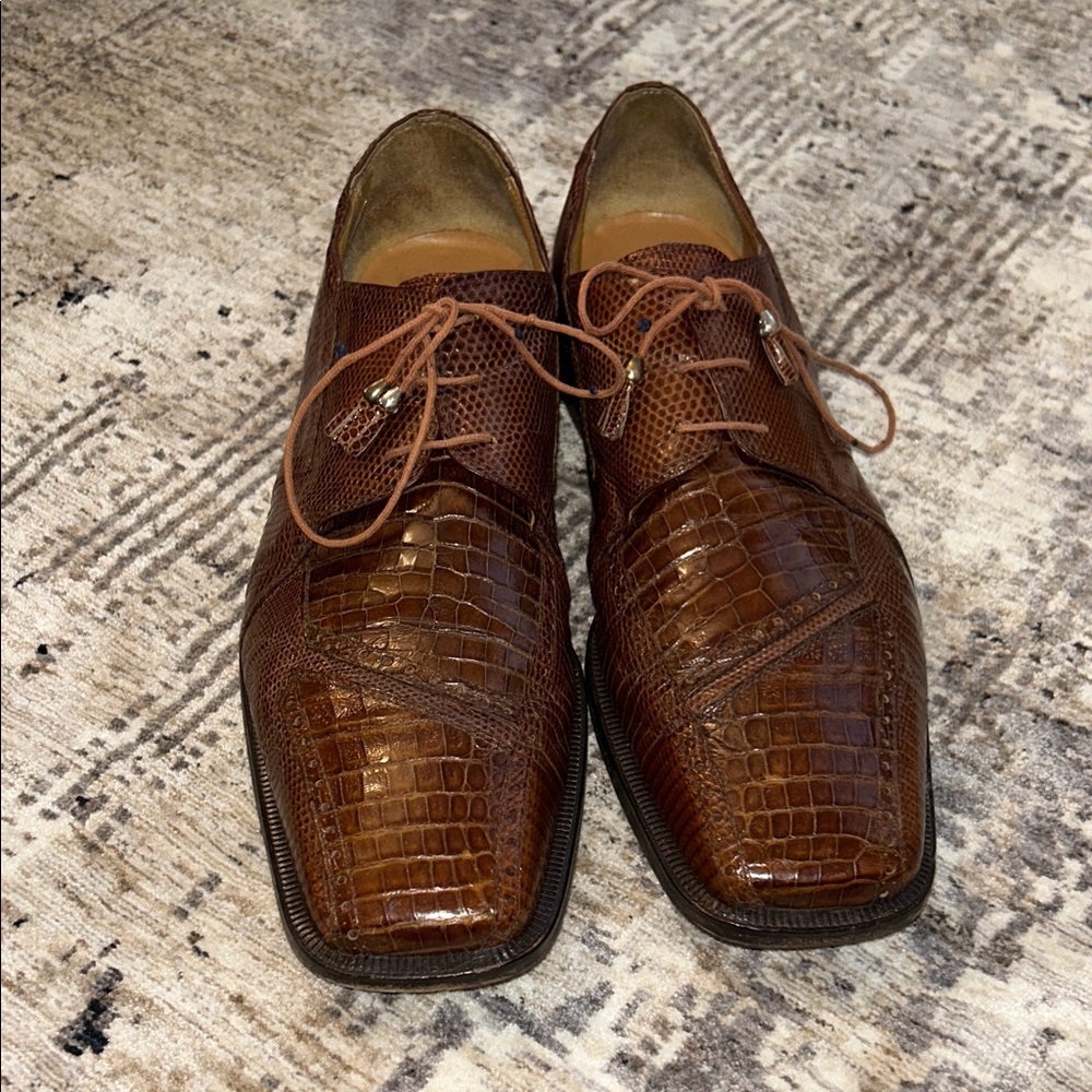 David Eden Genuine Crocodile Mens Dress Shoes